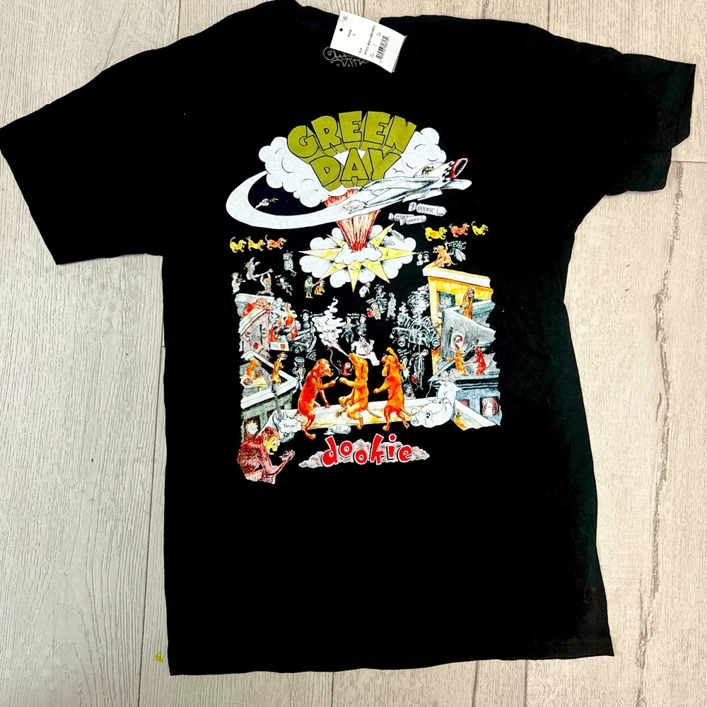 Green Day band shirt dookie black new